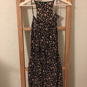Bohemian black floral dress